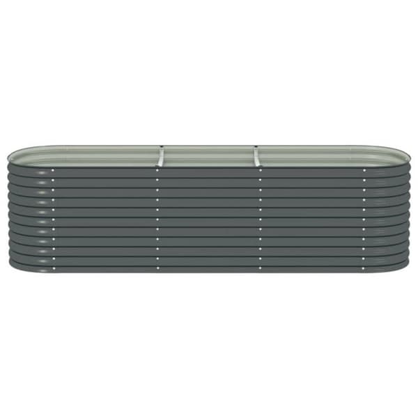 Jardinière - vidaXL - 320x80x81 cm - Galvaniserat stål - Grå - Rektangulär