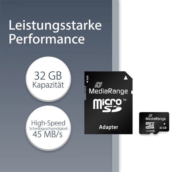 Minneskort - MEDIARANGE - MR959 - 32 Go - microSDHC - Klass 10
