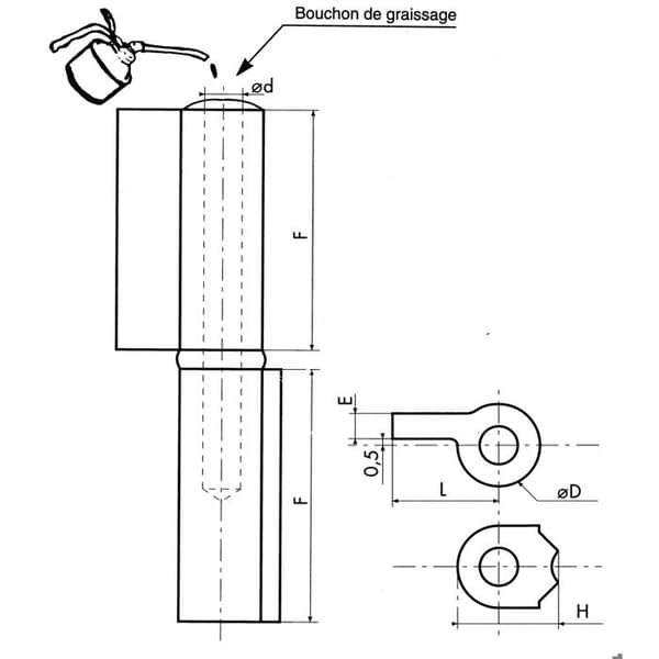 Paumelle Mixte Soudan 120 - Braid Laiton