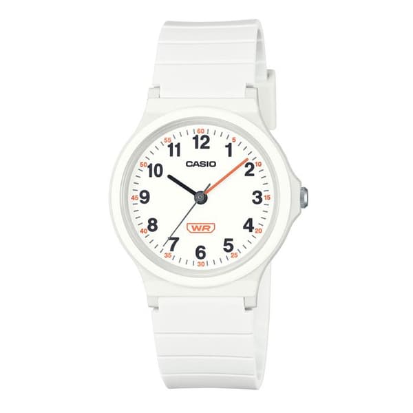 Klocka - Casio - LQ-24B-7BEF - Vit plastrem - Vattentät 3 Atm - 30 mm