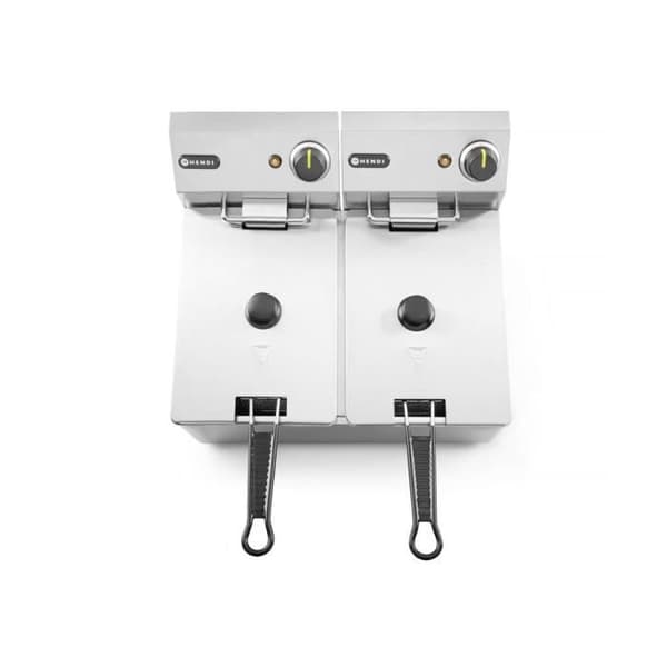 Fritös - HENDI - 6000W - Rostfritt Stål - 2x4L - Säkerhetstermostat