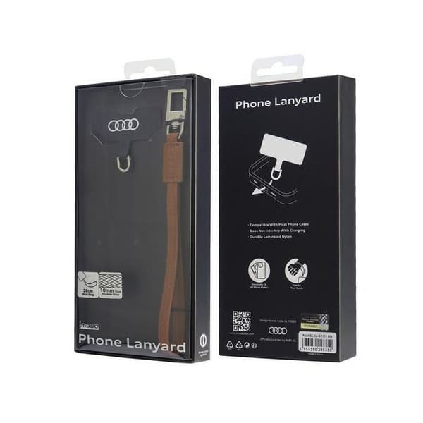 Telefonrem - AUDI - 28 cm - 10 mm - Läder - Brun