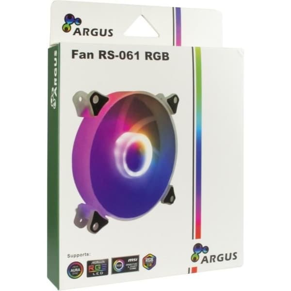 Fläkt - INTER-TECH - ARGUS RS-061 - 12 cm - RGB - 4 stift - 12 V