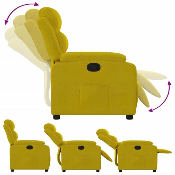 vidaXL Gul sammet recliner 373507