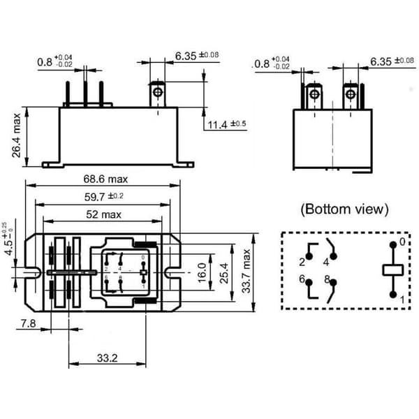 Hongfa elpanel - HF92F-024D-2A21S - Plug-in relä 24 V/DC 30 A 2 NO (T) 1 st(s)