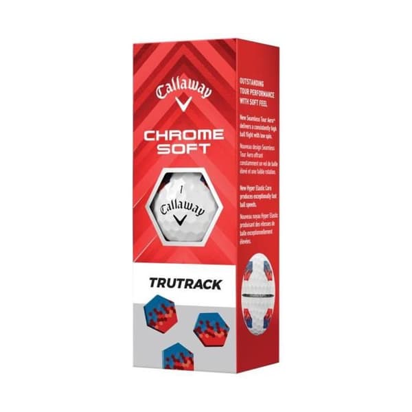 Förpackning med 12 Callaway Chrome Soft TruTrack golfbollar