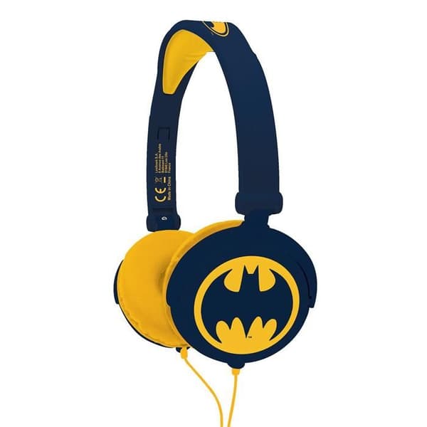 Fällbara Batman stereohörlurar med volymbegränsning