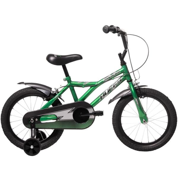 Barncykel - HUFFY - Pro Thunder - 16" (40 cm) - Grön - Stabilisatorer & bromsar