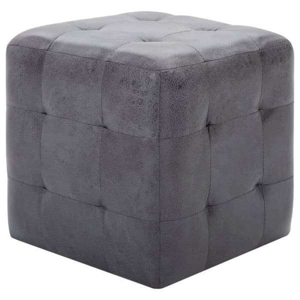 vidaXL 2 st påsar Grå 30 x 30 x 30 cm Mocka konstläder