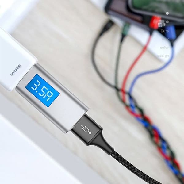Laddkabel 4 i 1 - BASEUS - 1,2 m - Snabbladdning 3,5 A - 2 x Lightning, USB-C, Micro USB