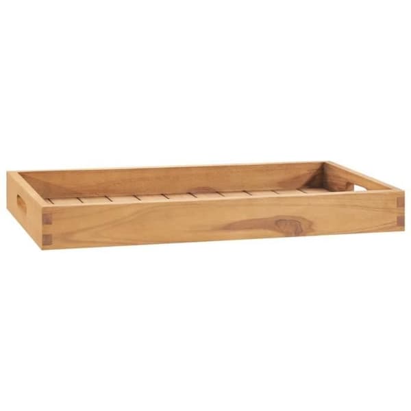 vidaXL Serveringsbricka 60x35 cm Massiv teak