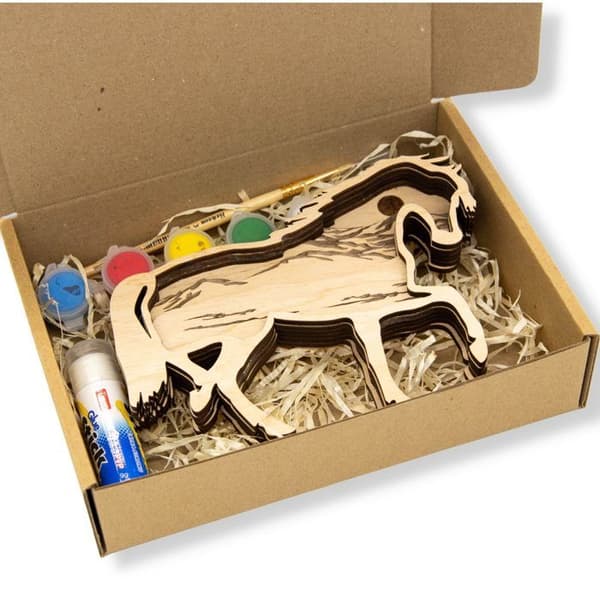 3D Trä Målarset Häst - Creatifwood