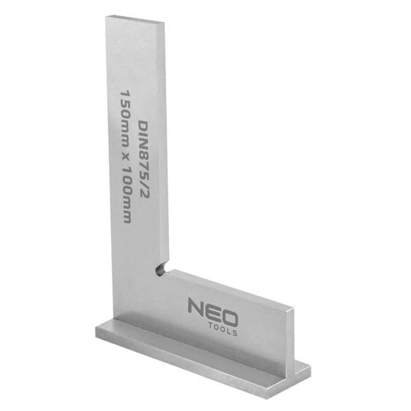 Vinkel - NEO TOOLS - DIN875/2 - 150x100mm - Stål - Rå finish