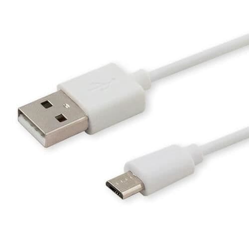 USB-kabel - SAVIO - CL-123 - 1 m - USB 2.0 - USB A till Micro-USB B - Vit
