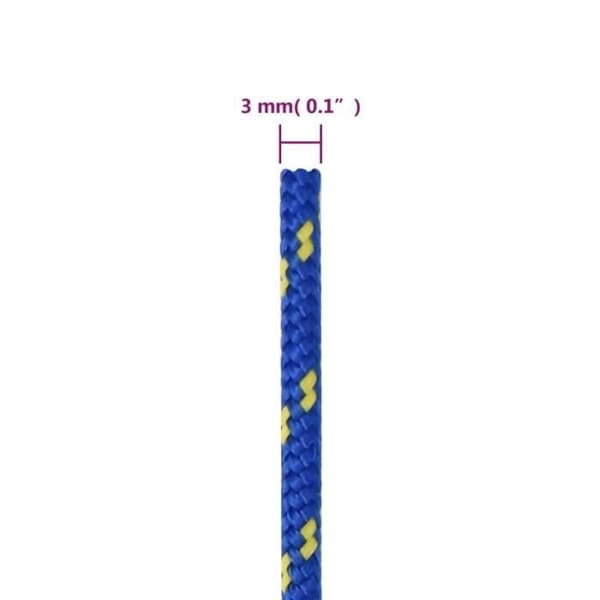 152432 vidaXL Båtrep Blå 3 mm 500 m Polypropen