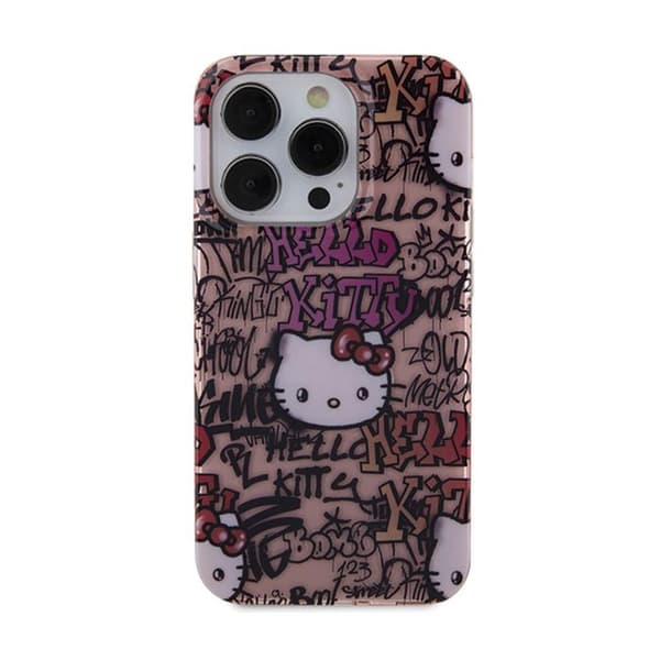 Telefonfodral - Hello Kitty - iPhone 13 Pro - Rosa - Graffiti - Hård