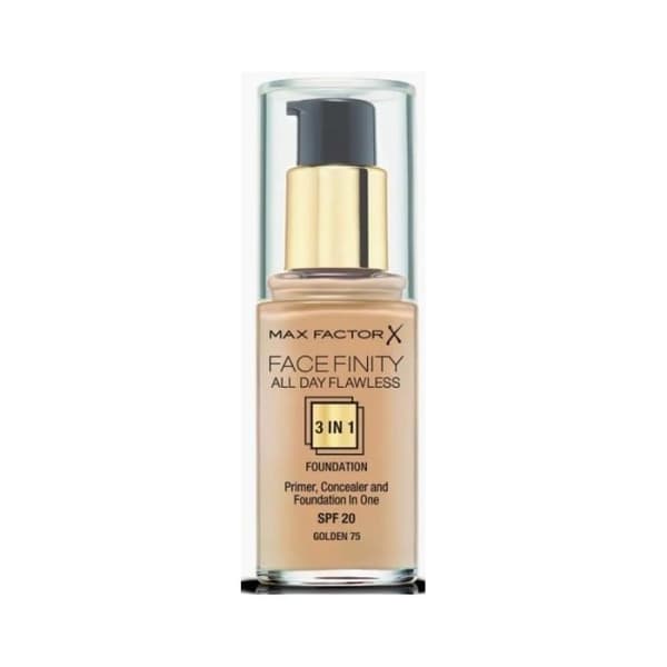 MAX FACTOR FACEFINITY HELA DAGEN FELFRITT 3 I 1 FOUNDATION 075 GOLDEN