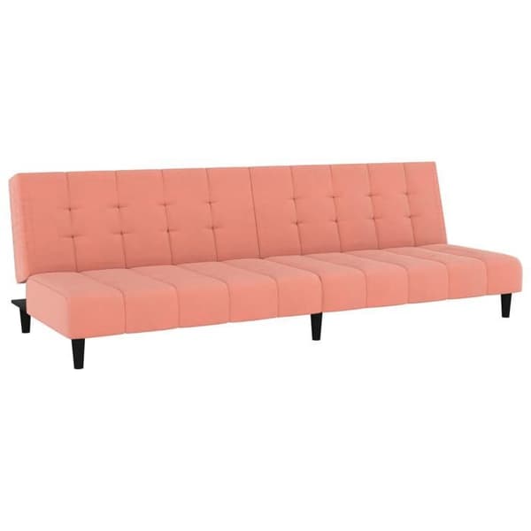 vidaXL 2-sits bäddsoffa Sammetsrosa 375767