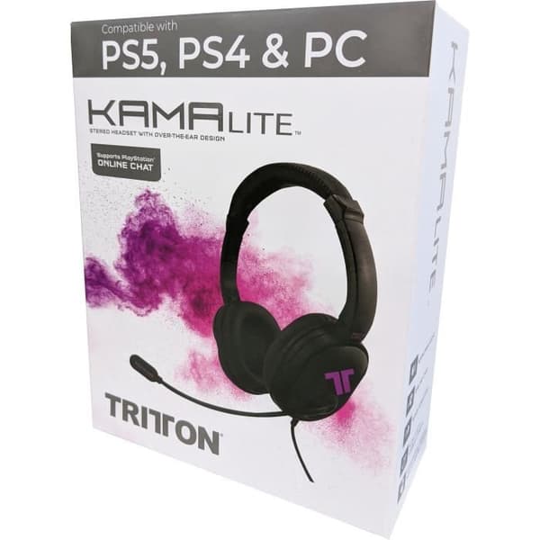 TRITTON KAMA Lite headset-kompatibelt PS5, PS4, XBOX, PC - Headset som täcker hela öronen