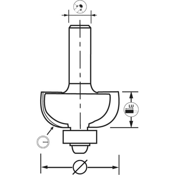 Grovfräs + guide D.32x18 mm skaft 8 mm Leman