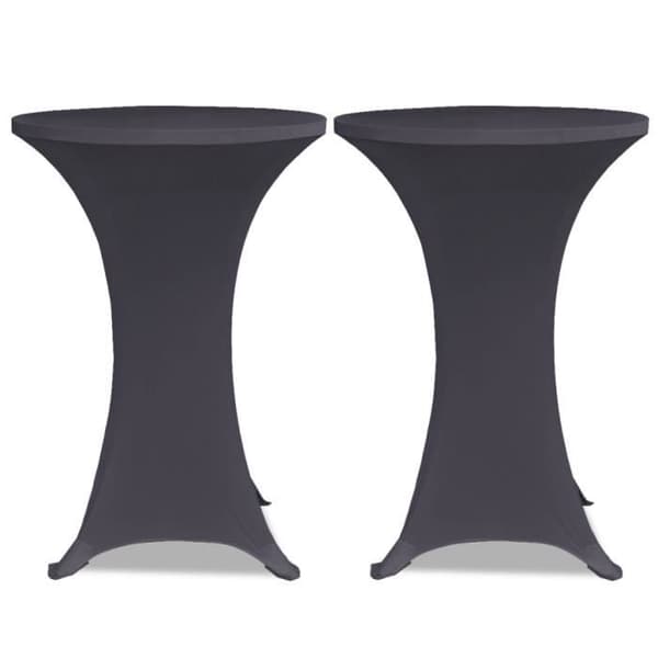 vidaXL Stretch Bordsöverdrag 60 cm 2 st Antracit
