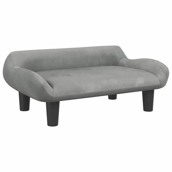 vidaXL Barnsoffa ljusgrå 70x40x24 cm sammet, mini soffa, mini soffa-stol, mini soffa för barn, soffa 3196350