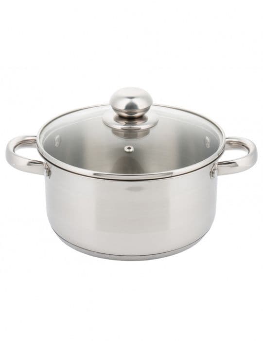 Marmite - KINGHOFF - KH-4327 - 16cm - Rostfritt stål - Glaslock