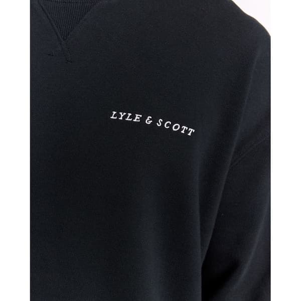 Lyle & Scott sweatshirt med rund hals och borstat tryck