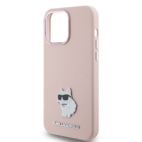 Mobilskal - KARL LAGERFELD - iPhone 15 Pro Max - Silikon - Choupette - Rosa