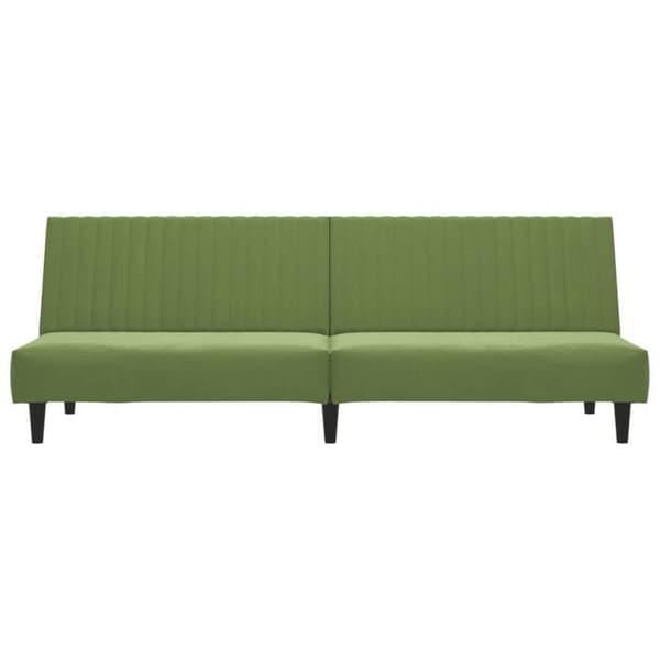 vidaXL Soffa med sängfunktion 2-sits ljusgrön sammet 375929