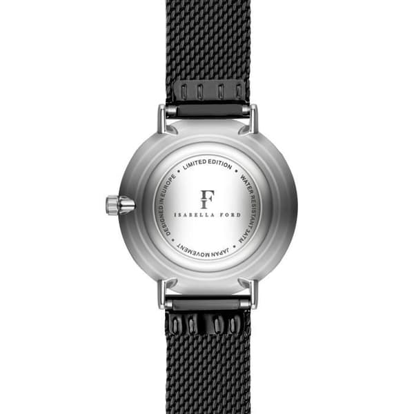 Isabella Ford Infinity damklocka i mesh - svart - 32 mm