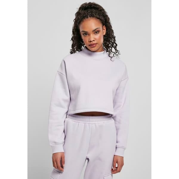 Sweatshirt dam Urban Classics cropped oversized hög hals crew