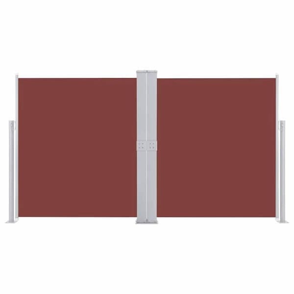vidaXL Infällbar sidomarkis Brun 140 x 600 cm