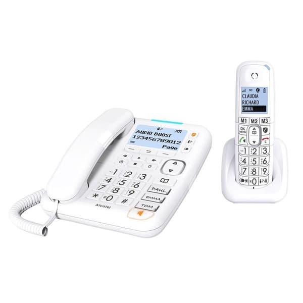 Fast telefon - Alcatel - XL785 Combo - Vit - 2 handsets - Trådlös