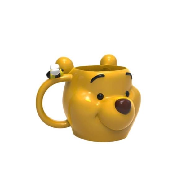 Mugg 3D - Disney - Nalle Puh - Keramik - 330ml - Gul