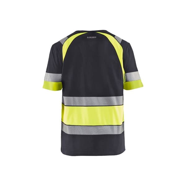 Högsynlighets T-shirt Blaklader - grå med fluorescerande gul