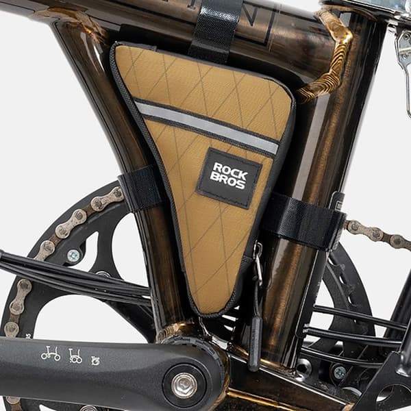 Triangulär cykelramväska 0,3 l - brun