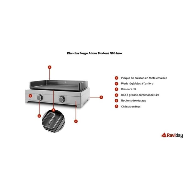 Plancha Forge Adour MODERN G 60 I