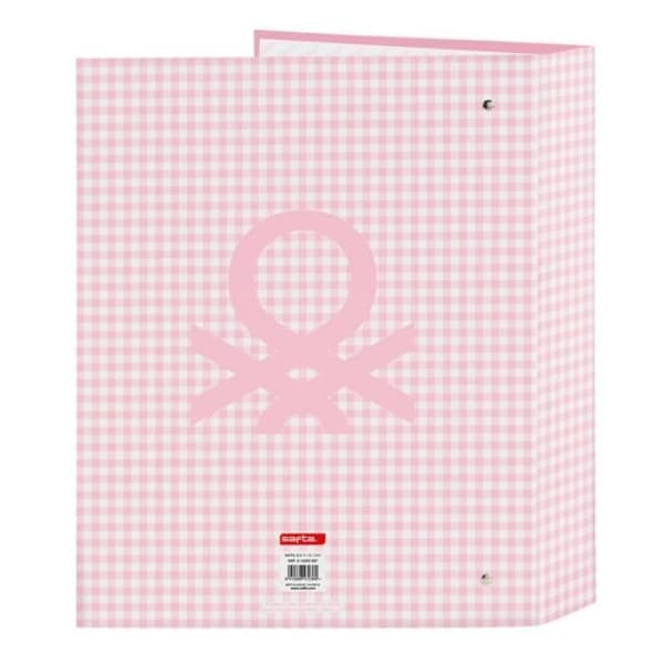 Ringbindning - Benetton - Vichy Rosa - A4 - Polyester 300D - 4 ringar 40 mm
