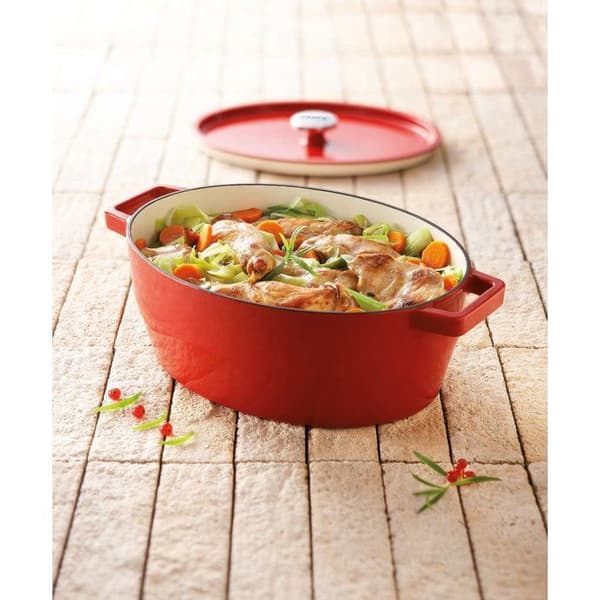 Oval cocotte - PYREX - Slow Cook - 33 cm - Röd