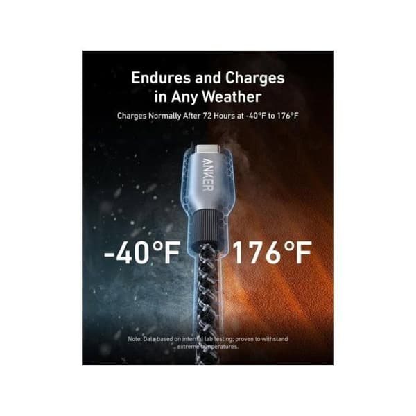 USB-C-kabel - ANKER - Prime - 240W - 1,8m - Grått Flecce