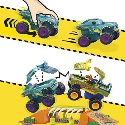 MEGA Hot Wheels Monster Trucks Bone Springboard Clash and Crash