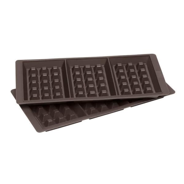 LURCH Set med 2 våffelformar - 29 x 14,5 cm - Brun