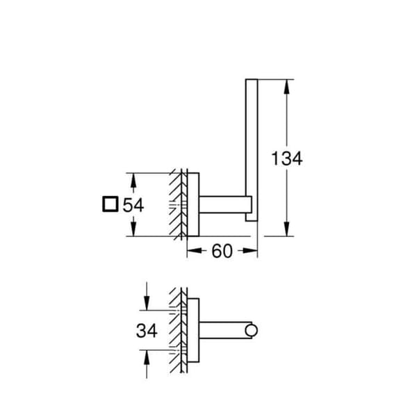 Pappershållare - GROHE - Start Cube - Krom - Metall - Modern design