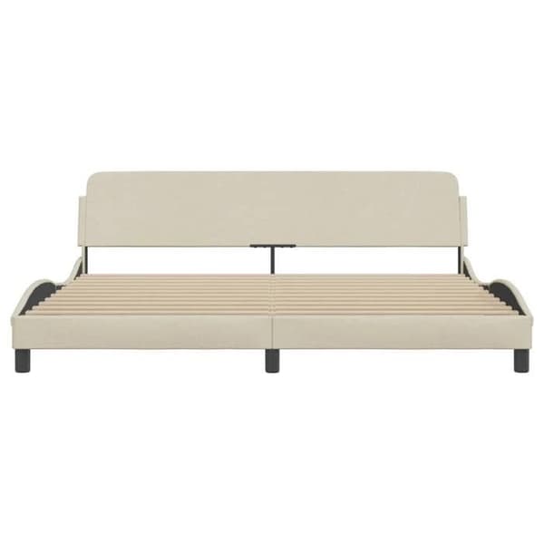 vidaXL Dover sängram kräm 200x200 cm tyg 373250