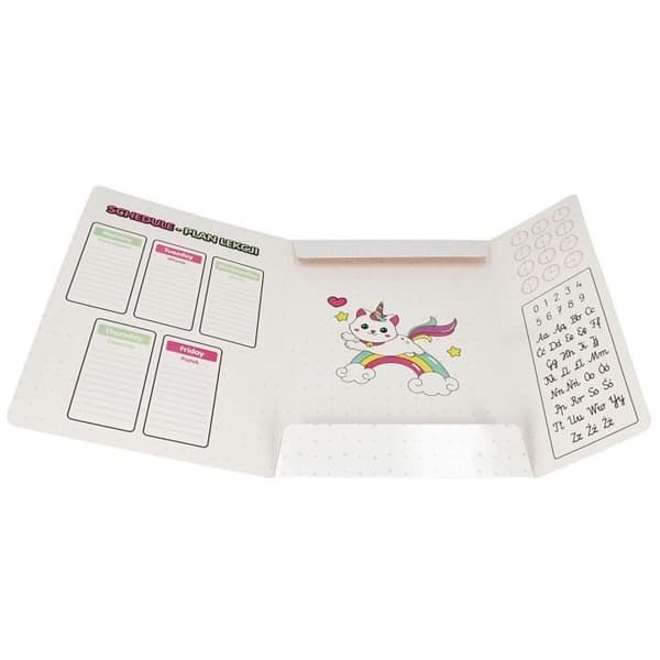 Vit Catcorn mapp med gummi A4