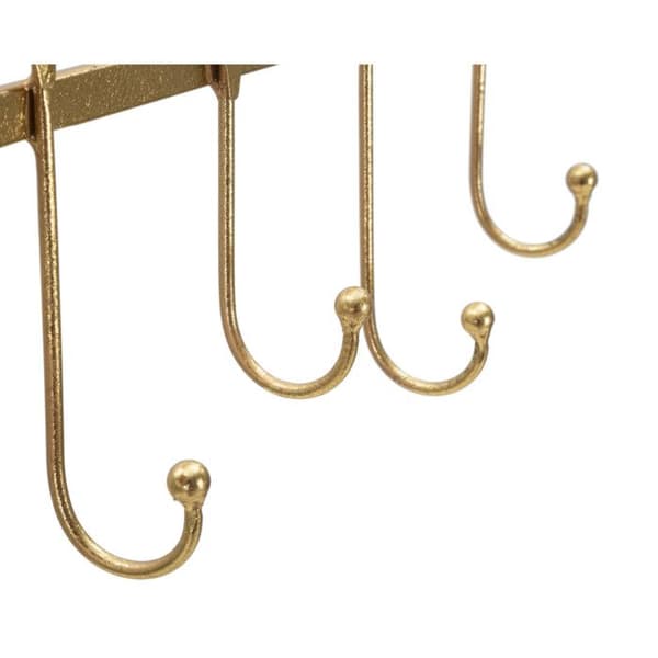 Väggkrok Design 5 Krok "Löv" 49cm Guld