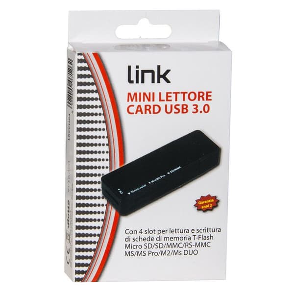 Link Accessori LKCCH04 USB 3.0 Kortläsare Svart för MicroSD SD MMC MS Duo