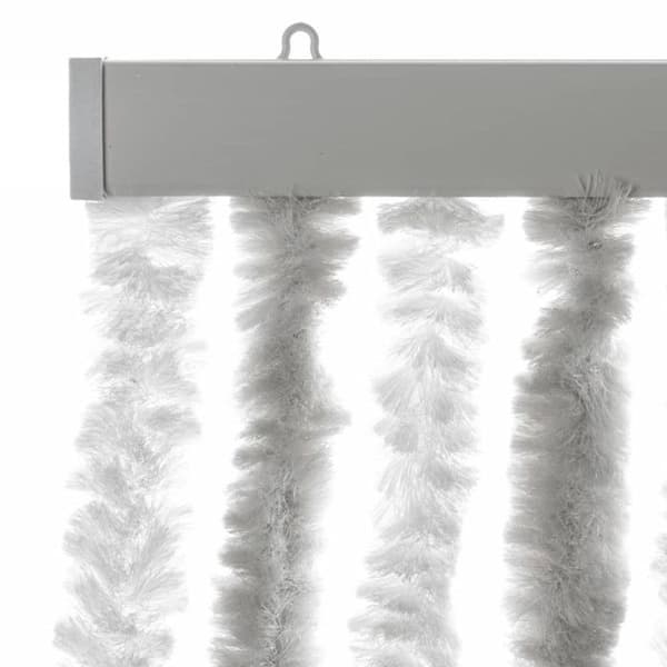 Ljusgrå och vit flugskydds gardin 56x185 cm chenille