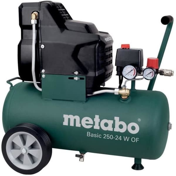 Kompressor - METABO - Basic 250-24 W OF - 24L 8 Bar Universell snabbkoppling - Gummihandtag